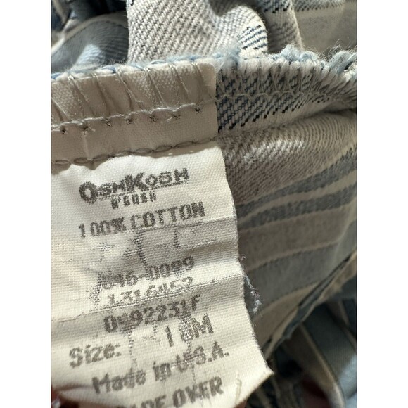 Vtg Baby B’Gosh By OshKosh Striped Overalls Vestbak Size 18 Month Gray Blue Rare - Picture 6 of 7